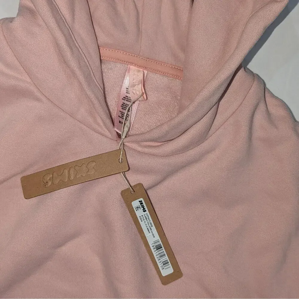 SKIMS Cotton Fleece Classic Pullover Hoodie Light Pink M Women Logo NWT - Picture 3 of 7